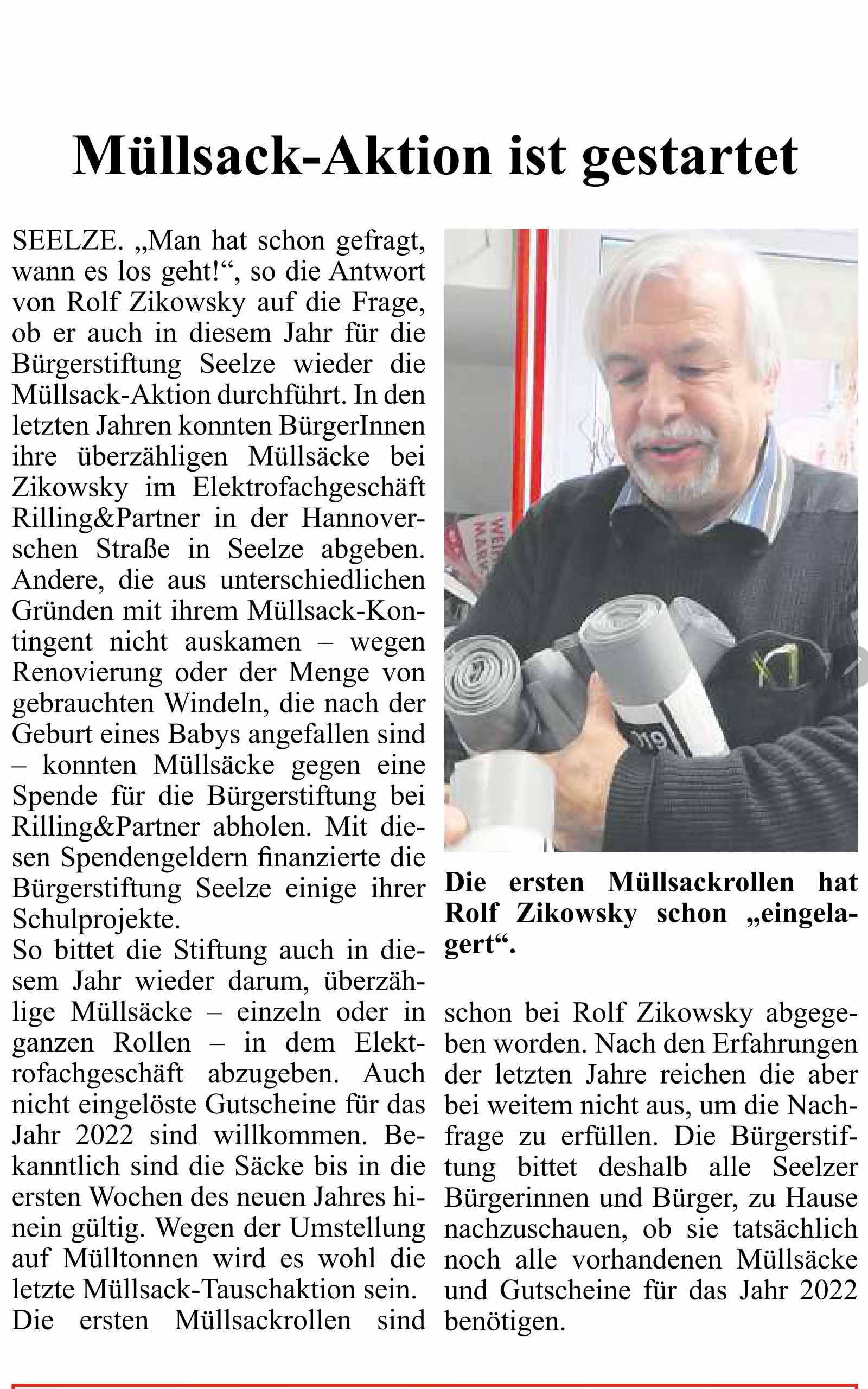 2022 0810 Umschau Muellsack Aktion ist gestarteta