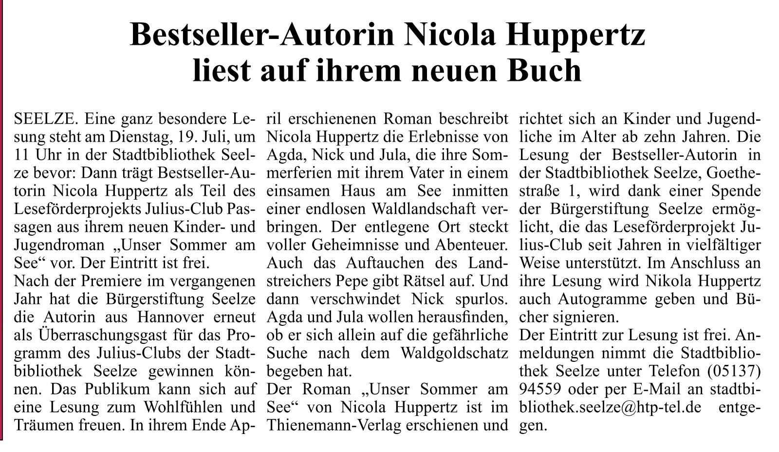 2022 0907 Umschau Bestseller Autorin Nicola Huppertz