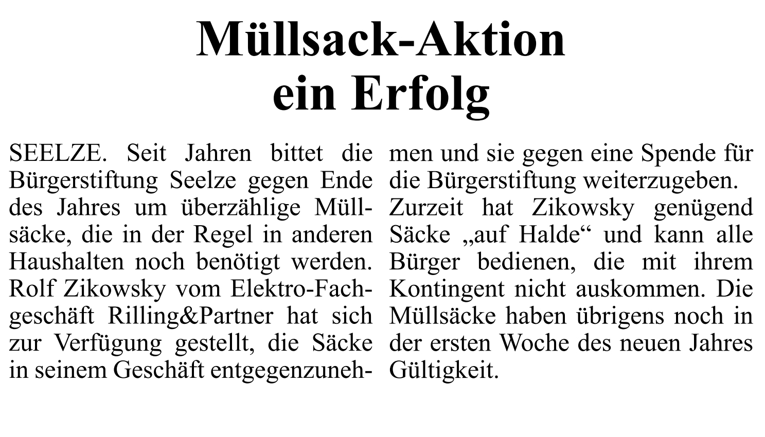 2022 1012 Umschau Muellsack Aktion ein Erfolg