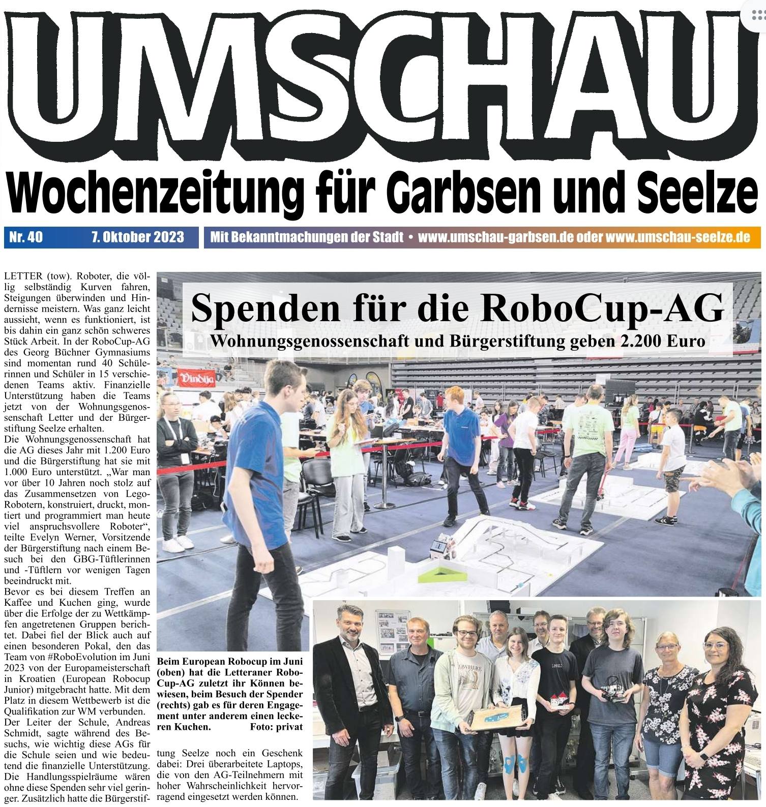 2023 0710 Umschau Spenden fuer die RoboCup