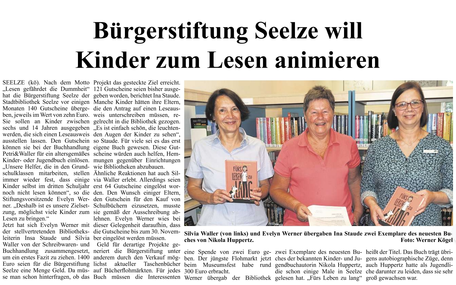 2023 1609 Umschau Buergerstiftun gSeelze will Kinder zum Lesen